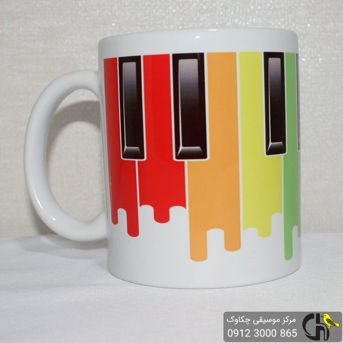 لیوان دسته دار (ماگ) طرحموسیقی -  پیانو رنگین