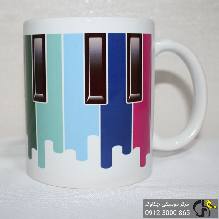 لیوان دسته دار (ماگ) طرحموسیقی -  پیانو رنگین